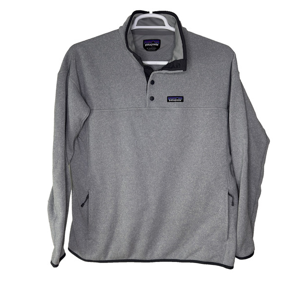 Patagonia Pullover Marsupial Fleece Womens XL Gray Fleece Snap Sweater Jacket - Picture 1 of 8